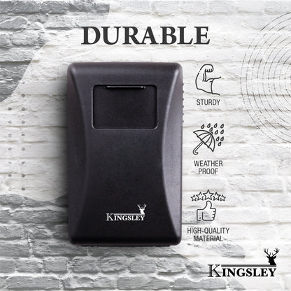 Key Lock Box - Guard-A-Key, Secure Weatherproof Key Box Wall Mount for Indoors and Outdoors, 4 Digit Resettable Combination Code, Large Capacity for Storing Spare Keys